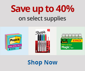 Save Up to 40% on select select supplies! Click here to view our selection.