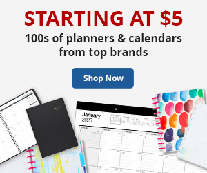 100's of Planners and Calendars from the Top Brands