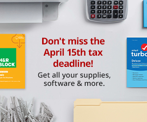 Don&rsquo;t miss the April 15th tax deadline! Get all your forms, supplies, software, more. Click here to shop now.